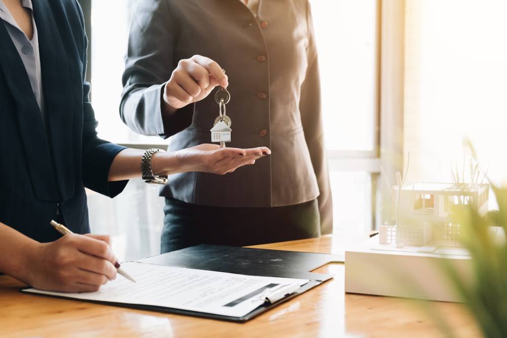 Real estate closing — keys and contract